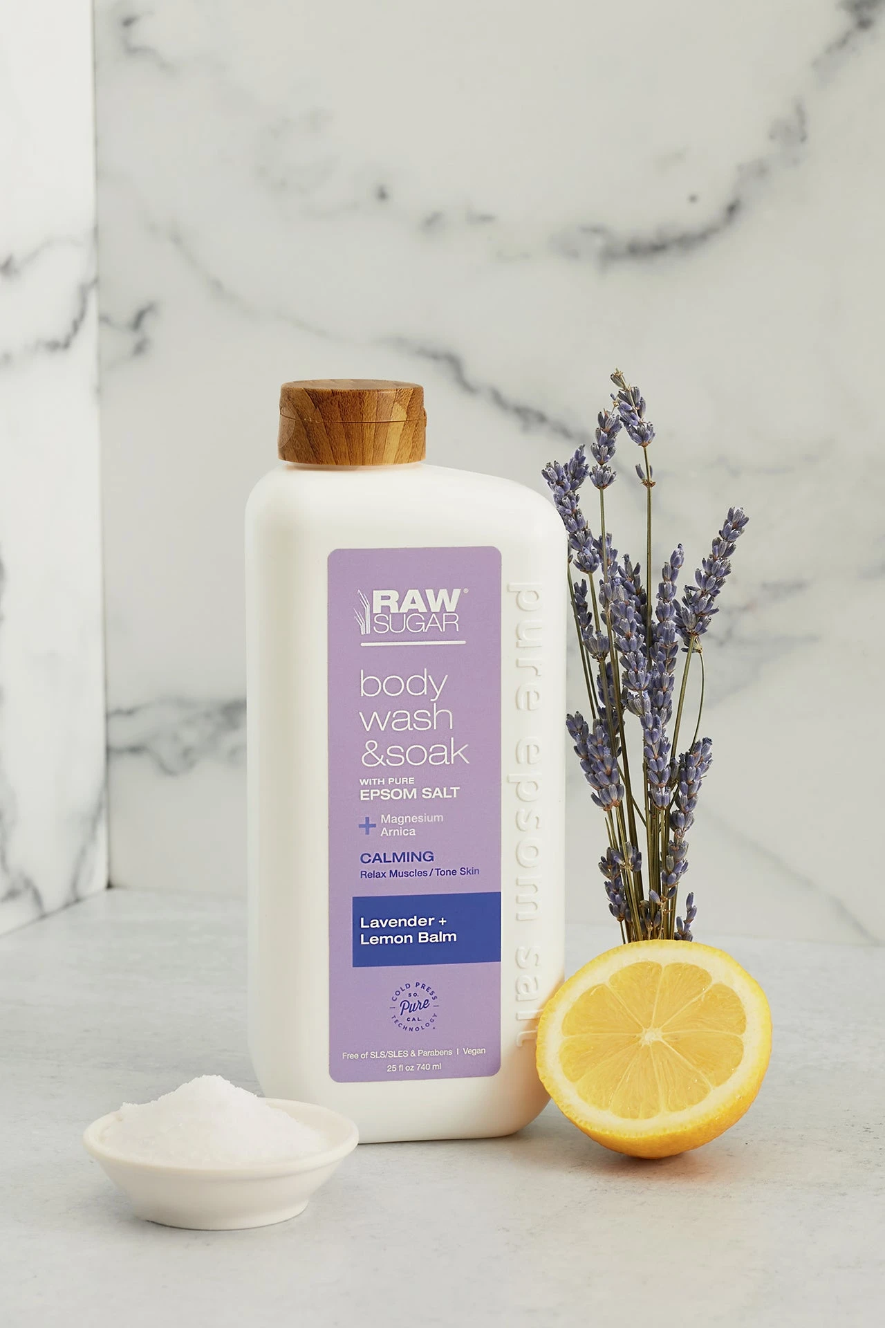 Body Wash + Soak With Epsom Salt | Lavender + Lemon Balm | 25 Fl Oz 5 Body Wash + Soak With Epsom Salt | Lavender + Lemon Balm | 25 Fl Oz - Image 3