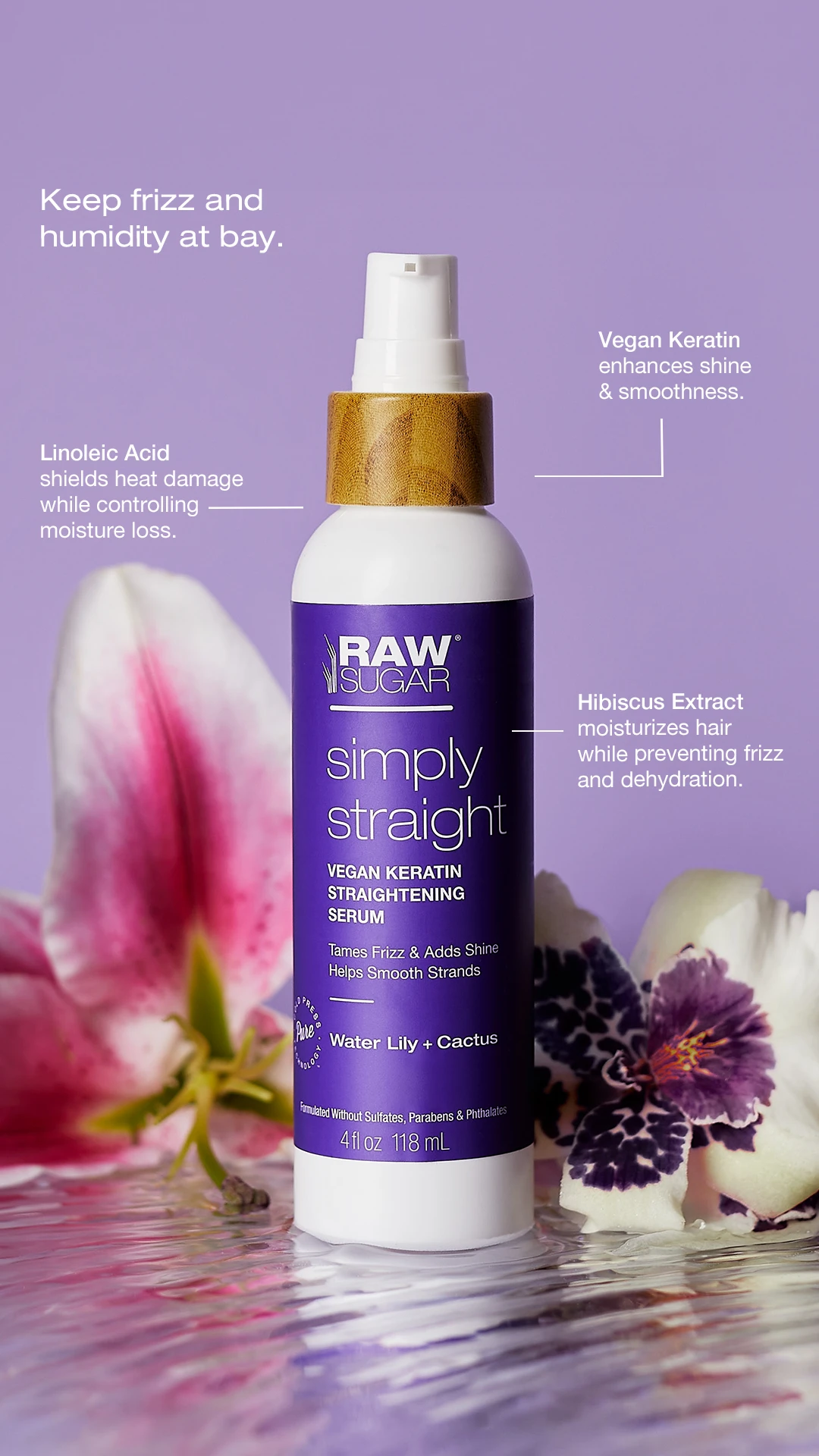 Simply Straight Straightening Serum | Waterlily + Cactus | 4 Oz 9 Simply Straight Straightening Serum | Waterlily + Cactus | 4 Oz - Image 7