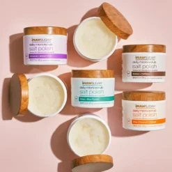 Daily Micro Scrub Salt Polish | Hibiscus + Island Fruit | 15 Oz -Skin Care Specials Store RS PDP Gallery 1280x1920 SaltPolish 8 BlushBackground