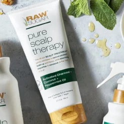 Pure Scalp Therapy - Scalp & Hair Masque | Activated Charcoal + Coconut + Peppermint Oil | 6.7 Oz -Skin Care Specials Store RS ScalpTherapy Ingredients 1280x1920px