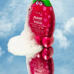 Kids' 2-in-1 Bubble Bath + Body Wash | Raspberry Oat Milk | 12 Fl Oz -Skin Care Specials Store RSK BW RaspberyOatMilk Lifestyle 1280x1920px